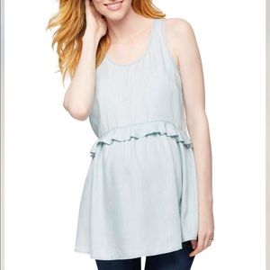 Light blue denim maternity top- size Large